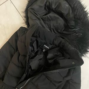Express belted puffer jacket for women